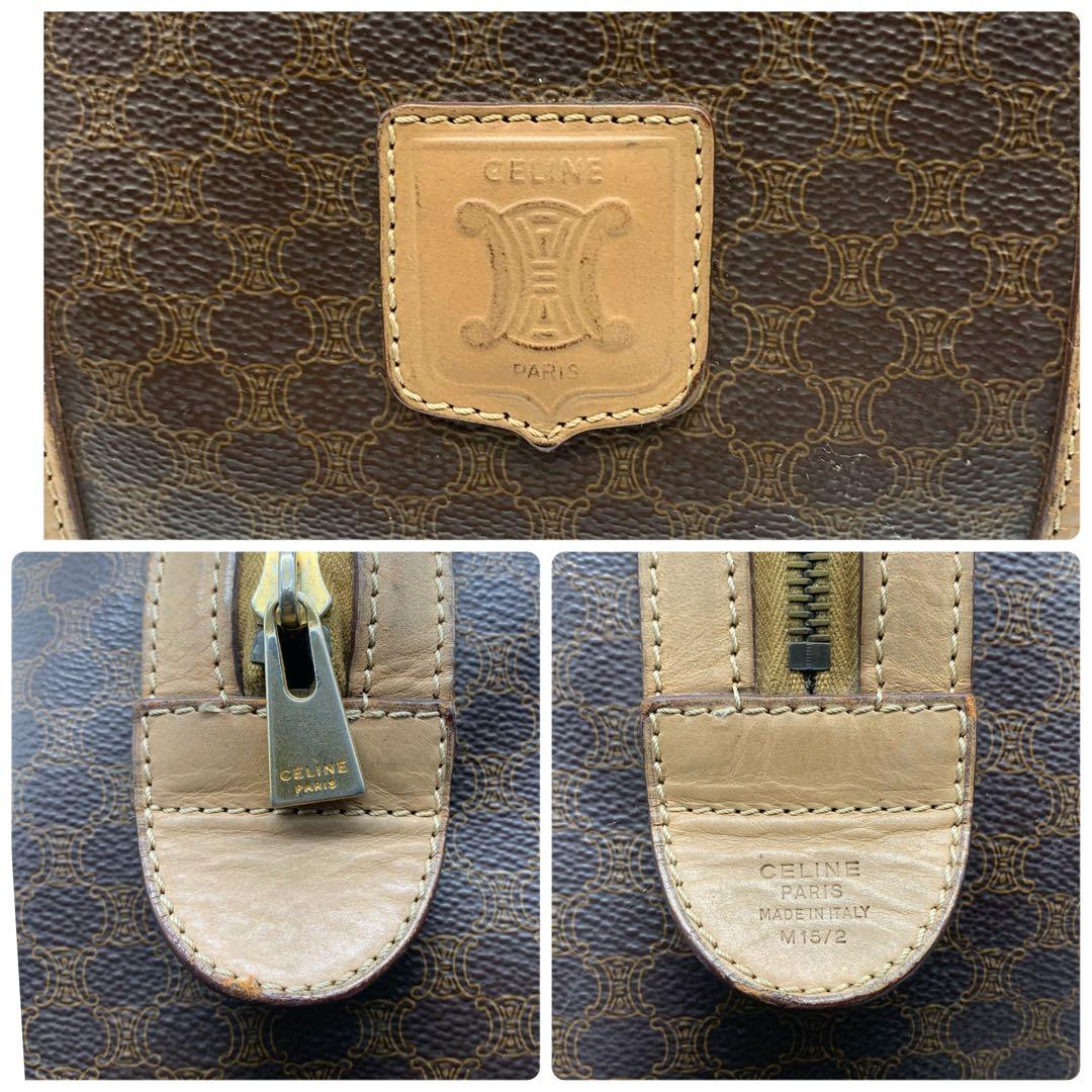 人気✨セリーヌ ハンドバッグ ミニボストン マカダム柄 トリオンフ PVC