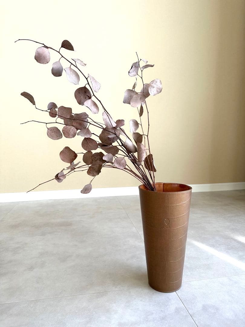 貴重★レア★入手困難★フェリージ★フラワーベース★クロコ型押し★本革レザー★花瓶