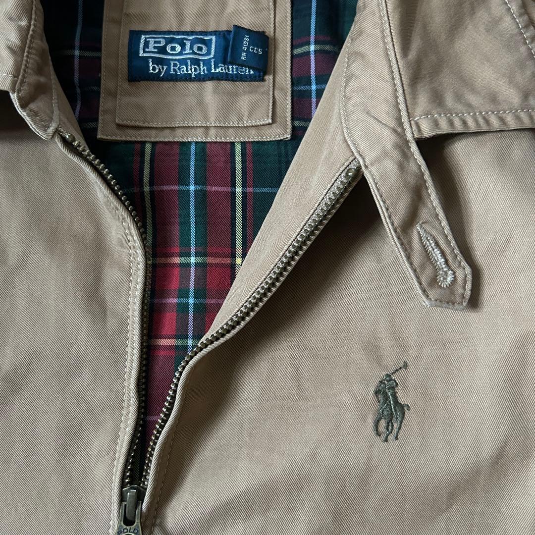 90s ラルフローレン スウィングトップ チンスト 裏地チェック ブラウン