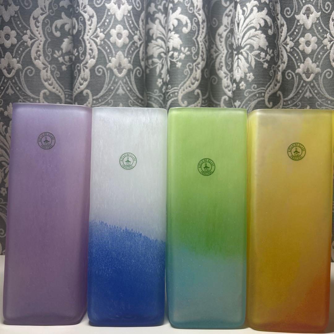 北一硝子 花瓶 角型 4点セット ＊花器 四角