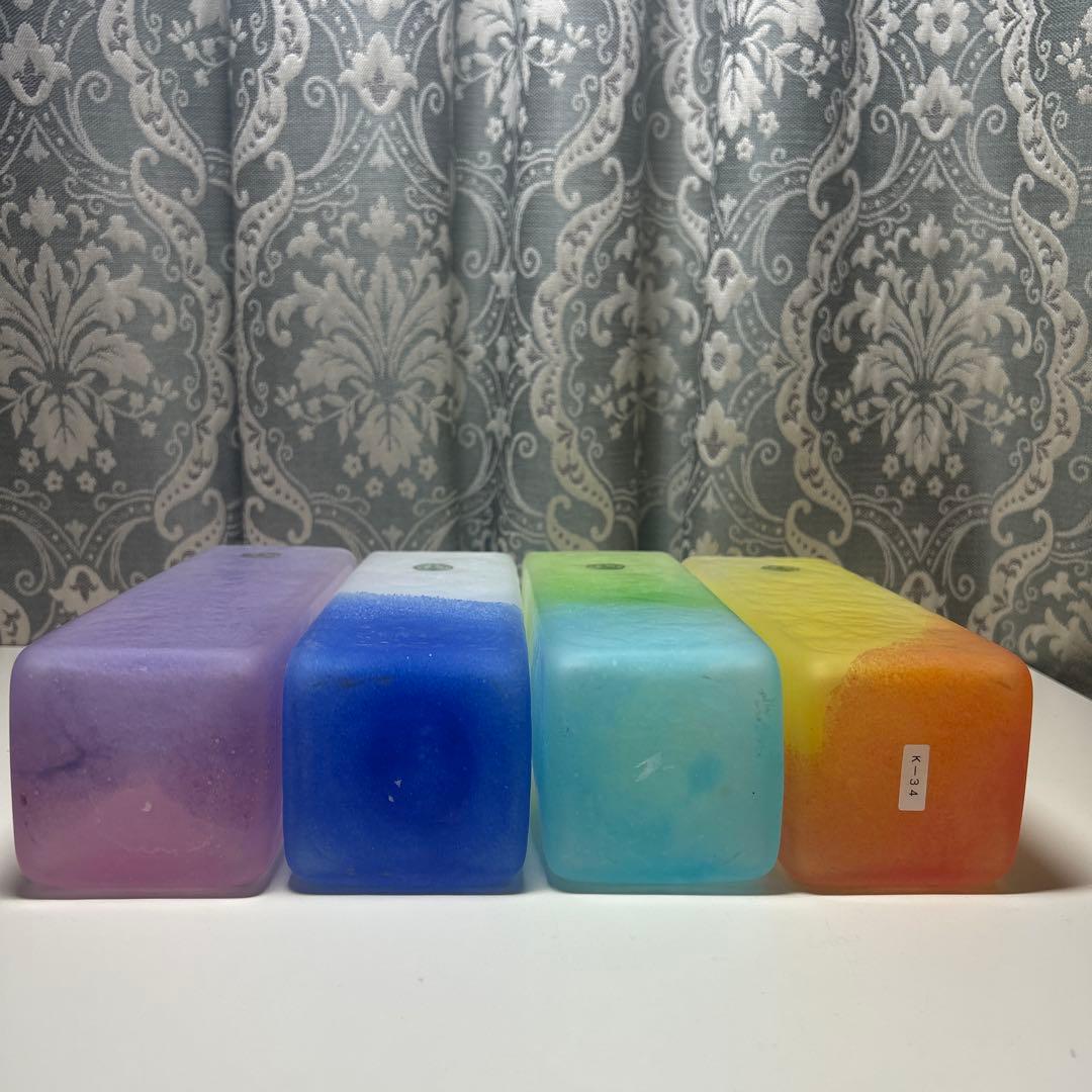 北一硝子 花瓶 角型 4点セット ＊花器 四角