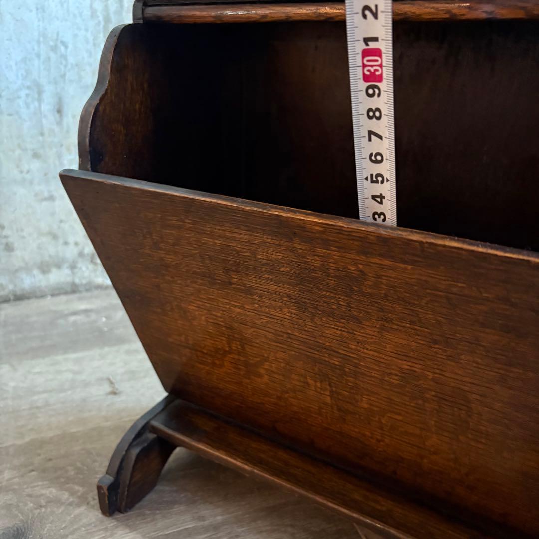 ヴィンテージ　マガジンラック　無垢材　アンティーク