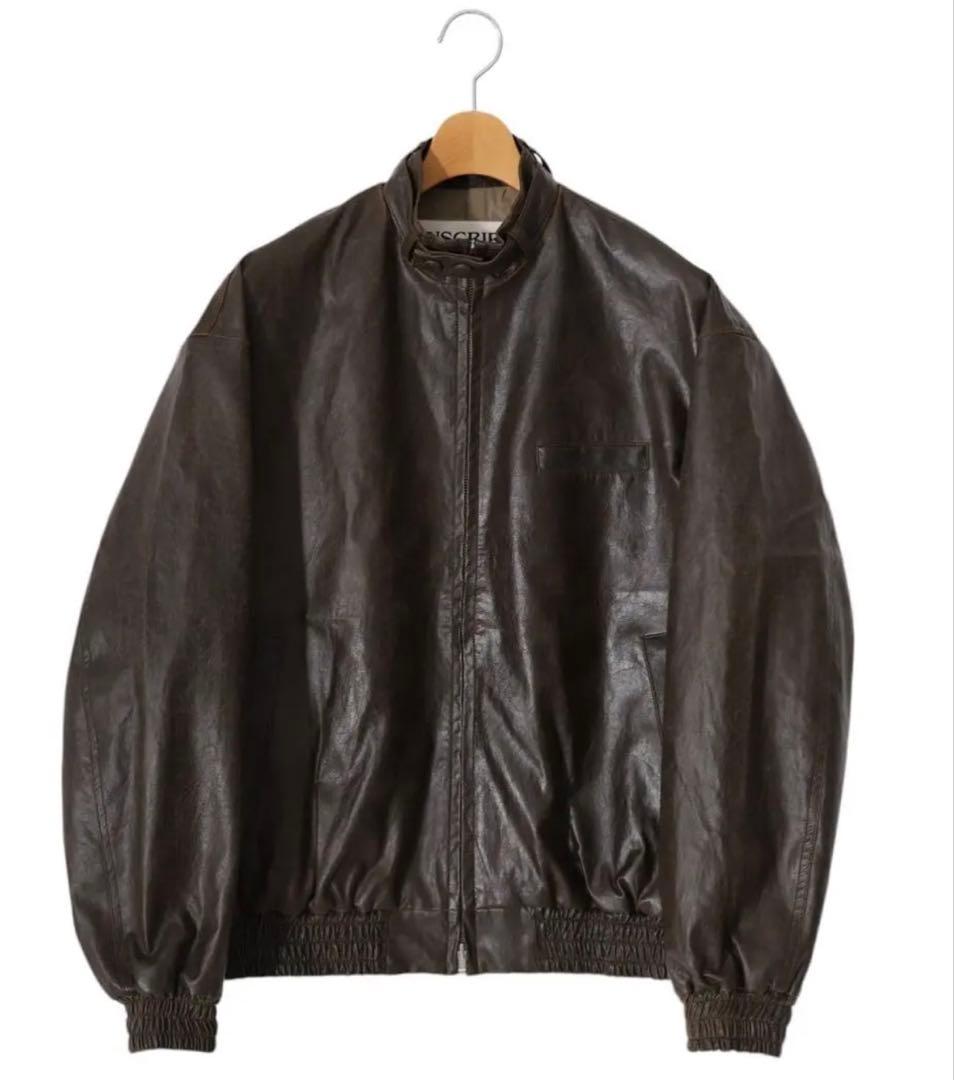 美品◇INSCRIBED ダークブラウン フェイクレザージャケット