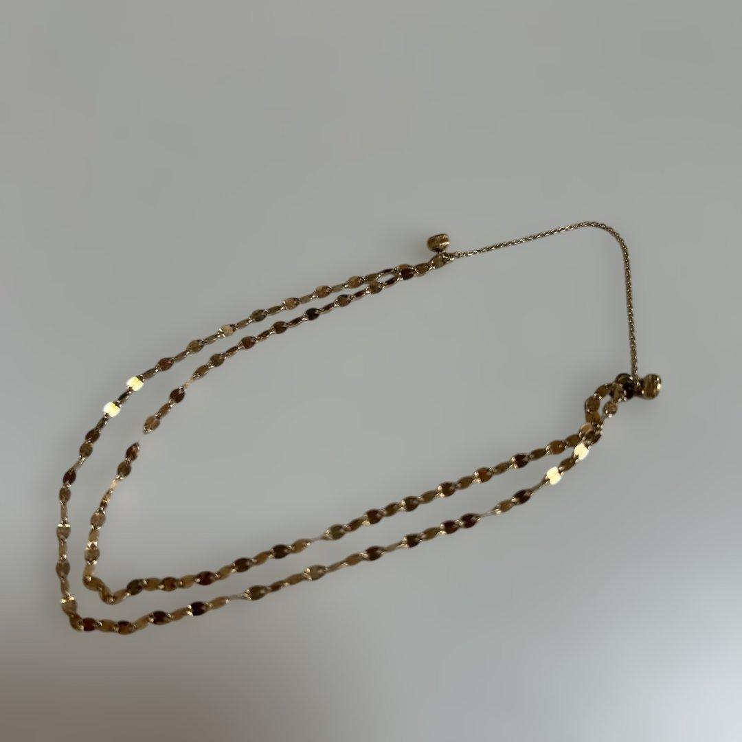 K10YGペタルチェーン2連ブレスレット　マグネット金具付き　中古品