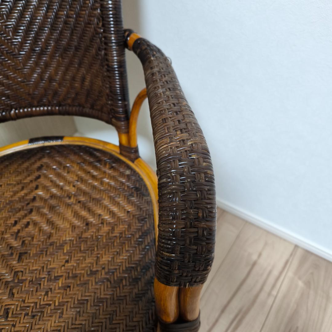 風間 KAZAMA ラタン回転チェア　藤家具　回転イス