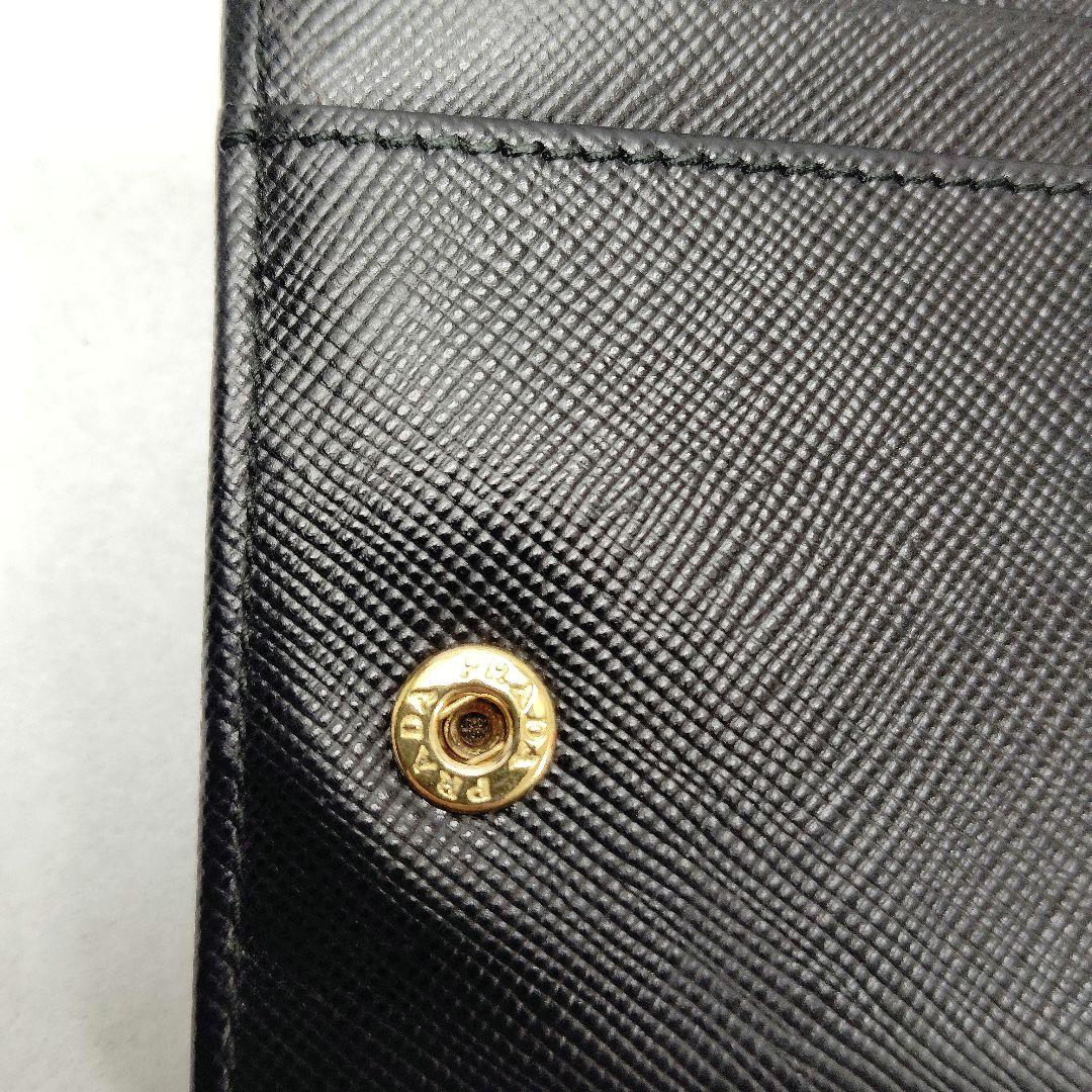 【T】美品　PRADA　プラダ　サファイアーノ　ブラック　長財布