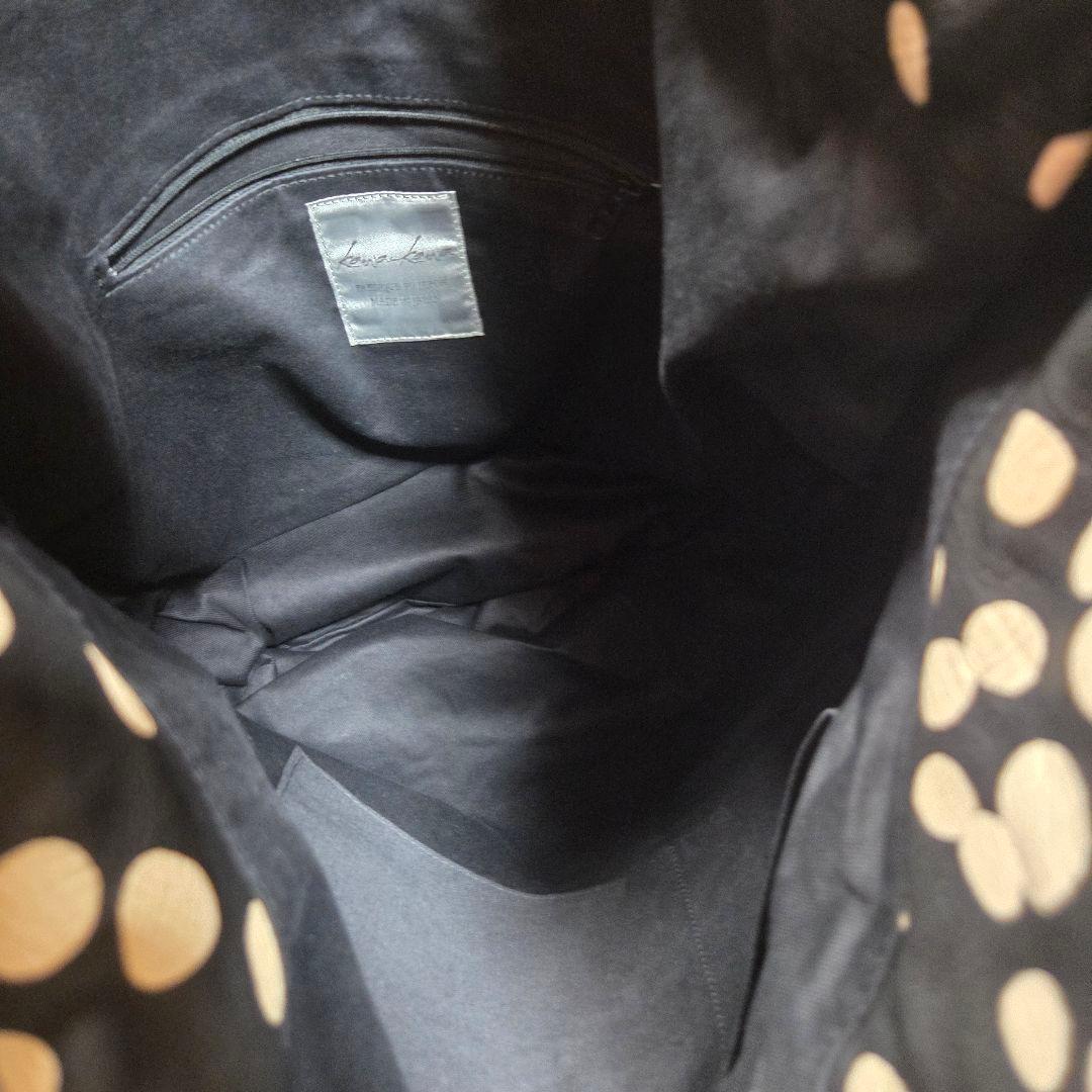 [美品]kawa-kawa ワンショルダーバッグ ドット柄 ボールハンドル