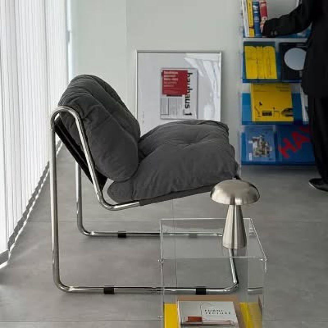 【新品・最安】コーデュロイ1人掛けソファ - チャコールグレー