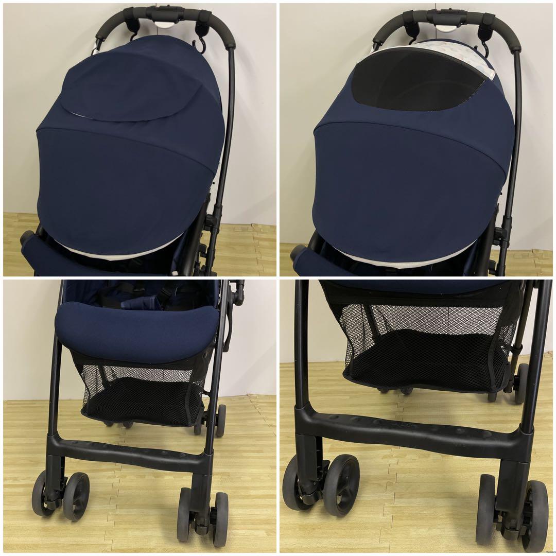 美品！アップリカ 超軽量ベビーカー カルーンエアー AB カラフルドットネイビー