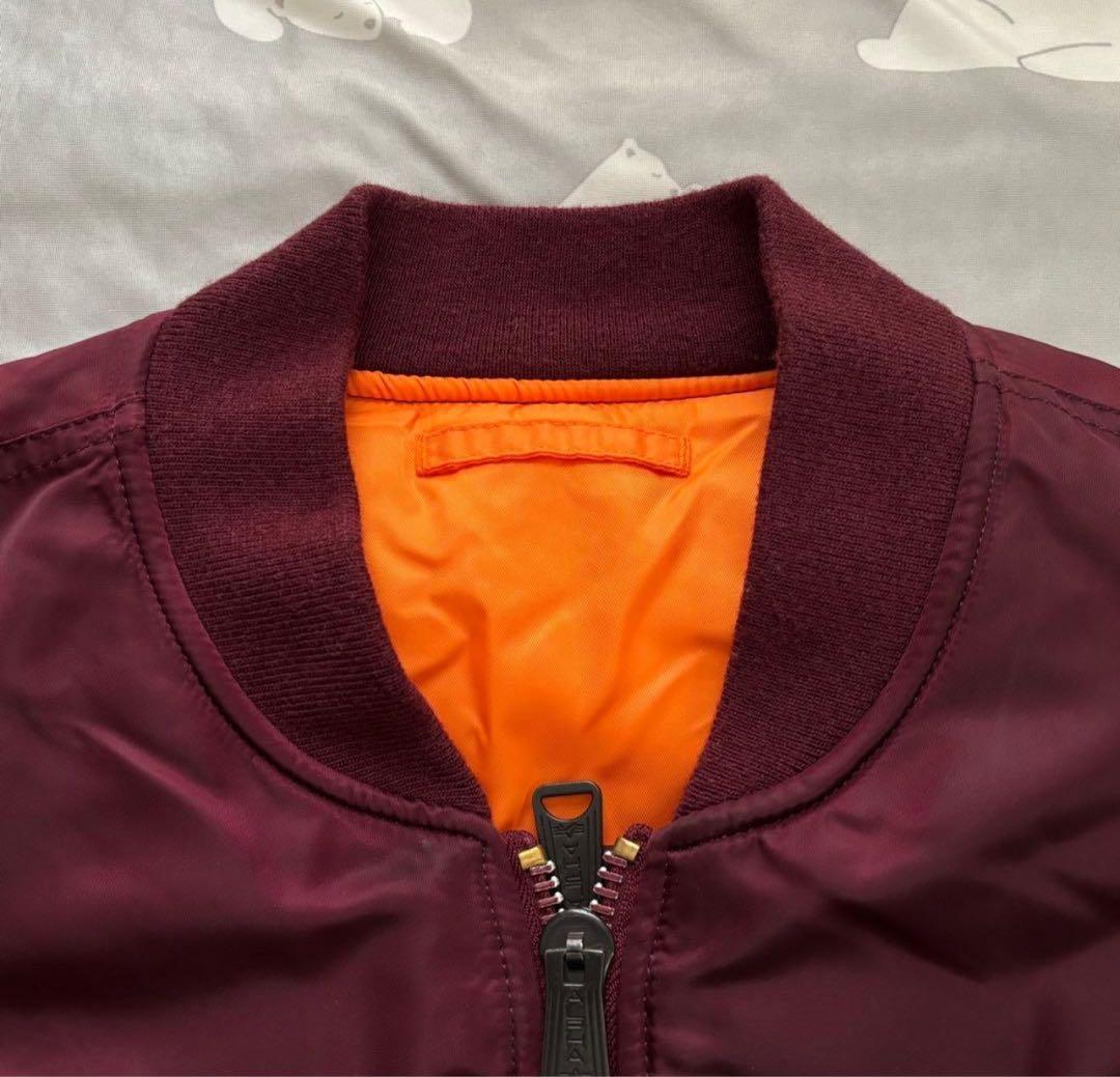 美品 希少ボルドー 希少3L ALPHA INDUSTRIES MA-1 レッド