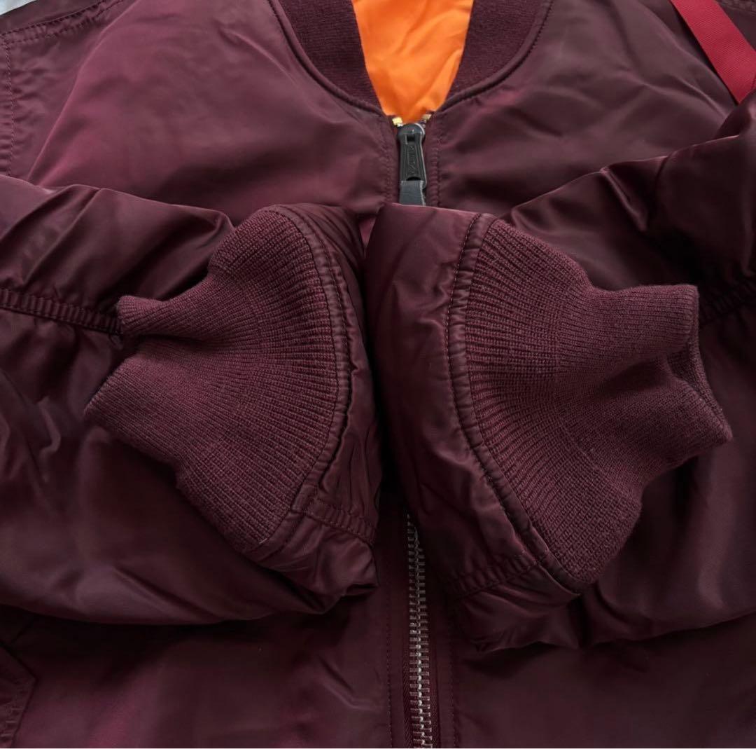美品 希少ボルドー 希少3L ALPHA INDUSTRIES MA-1 レッド