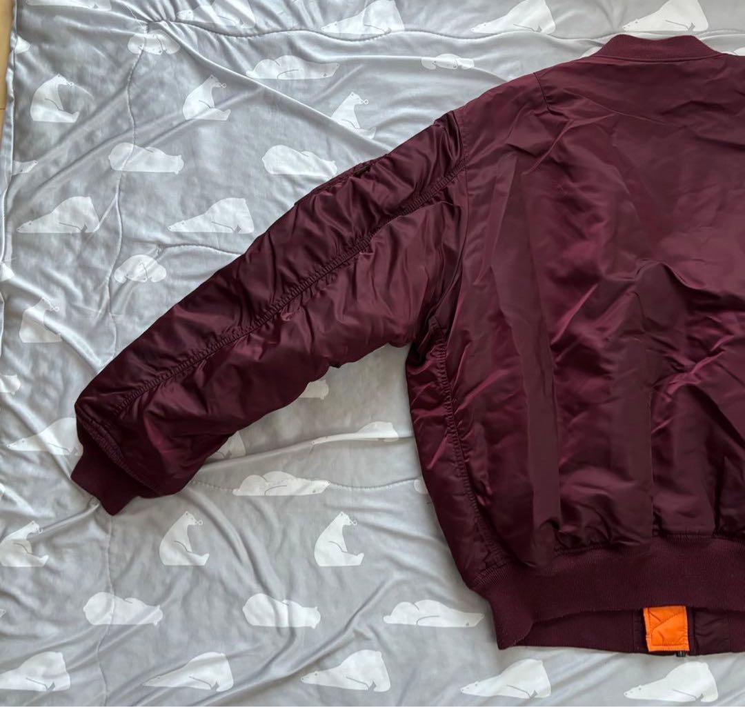 美品 希少ボルドー 希少3L ALPHA INDUSTRIES MA-1 レッド