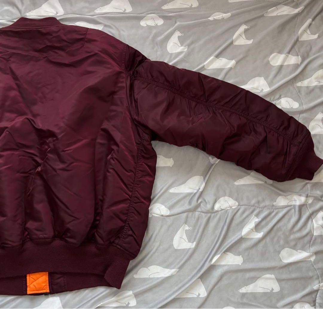 美品 希少ボルドー 希少3L ALPHA INDUSTRIES MA-1 レッド