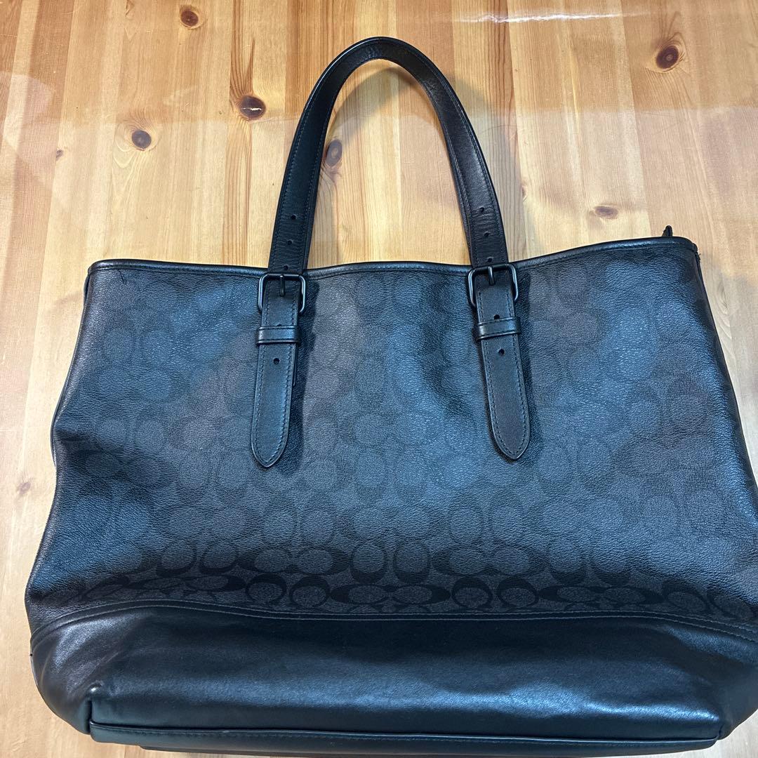 COACH ブラック レザートートバッグ　　ビジネスバッグ