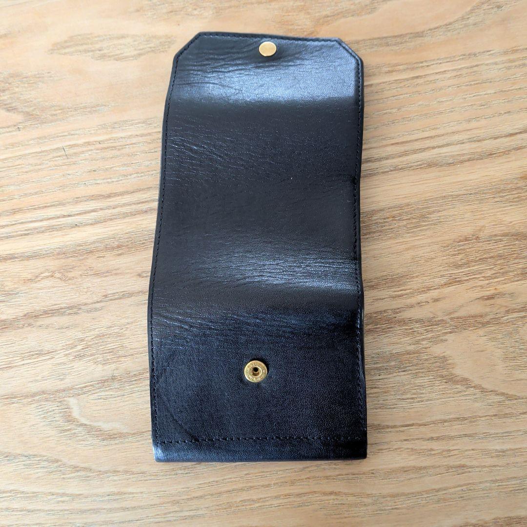 ステータシー　イルモード ミニ コンパクト3つ折り財布 ミニ財布 ネイビー 本革