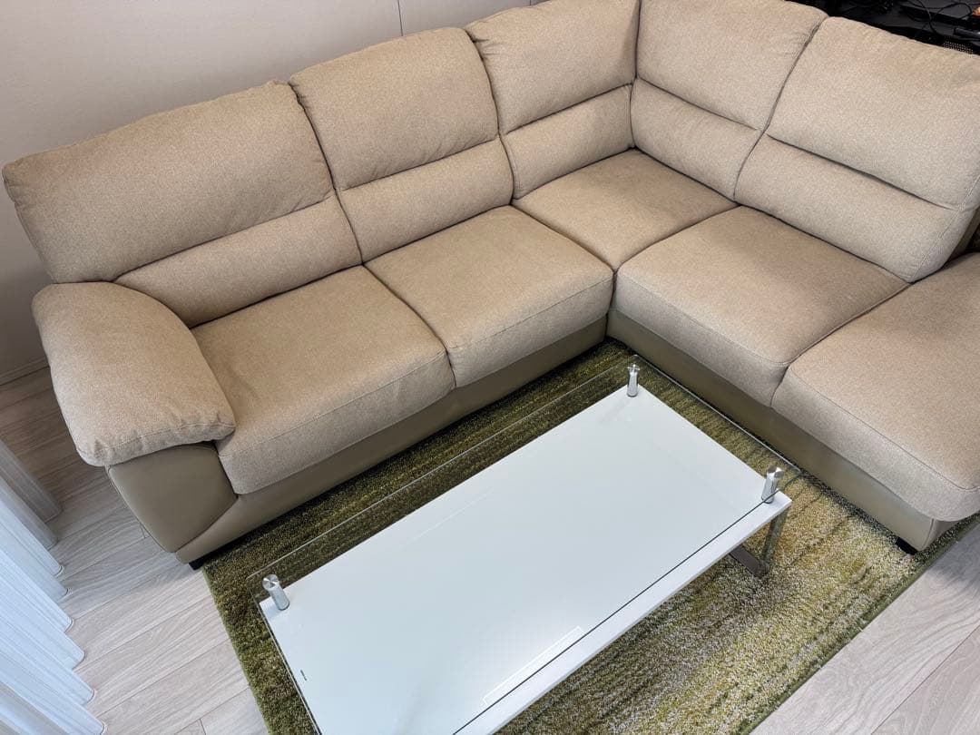 【美品】ニトリ　カウチソファ　ウォール3KD ベージュ