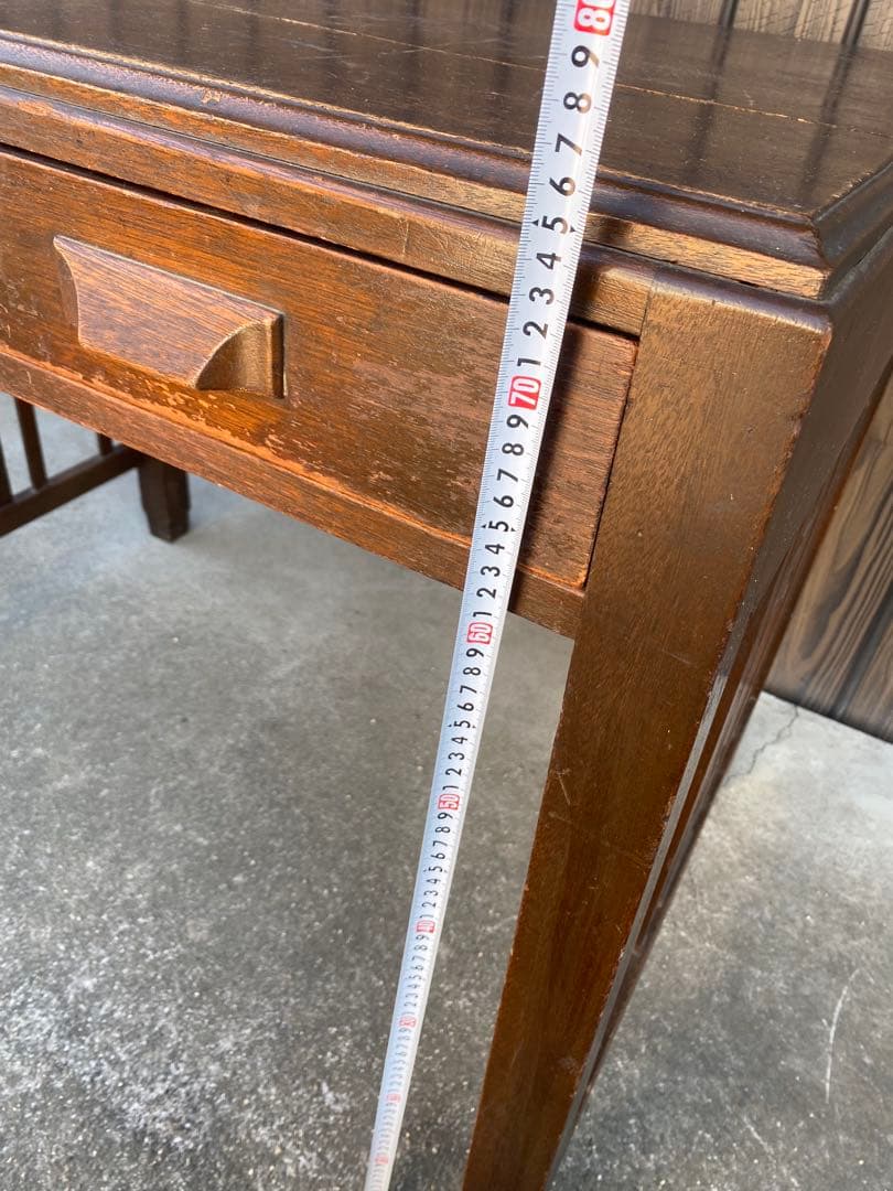 木製デスク　アンティーク　レトロ　古家具　引き出し　テーブル　古道具　平机