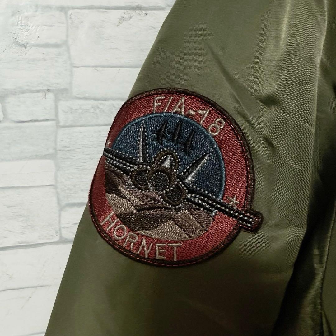 【美品】希少 トップガンMA-1 フライトジャケット ワッペン オリーブ XL