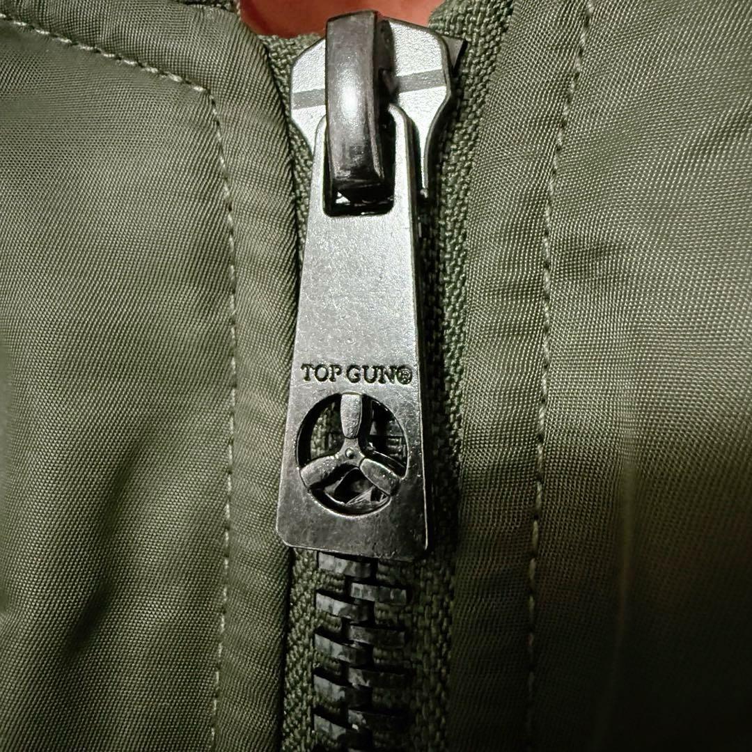 【美品】希少 トップガンMA-1 フライトジャケット ワッペン オリーブ XL