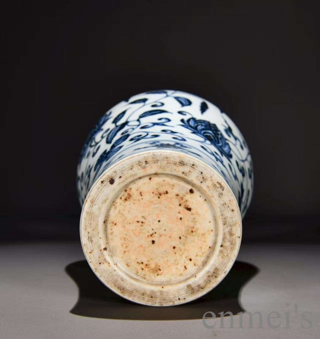中国古美術・明代・永楽年製・青花磁・梅瓶・花瓶・壺型・唐物・古玩・陶磁器・青白磁