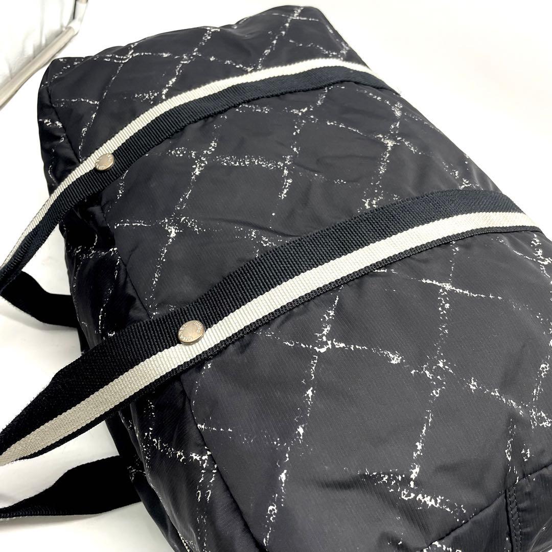 シャネル 旧トラベルライン ボストンバッグ トラベル 大容量 ナイロン ブラック