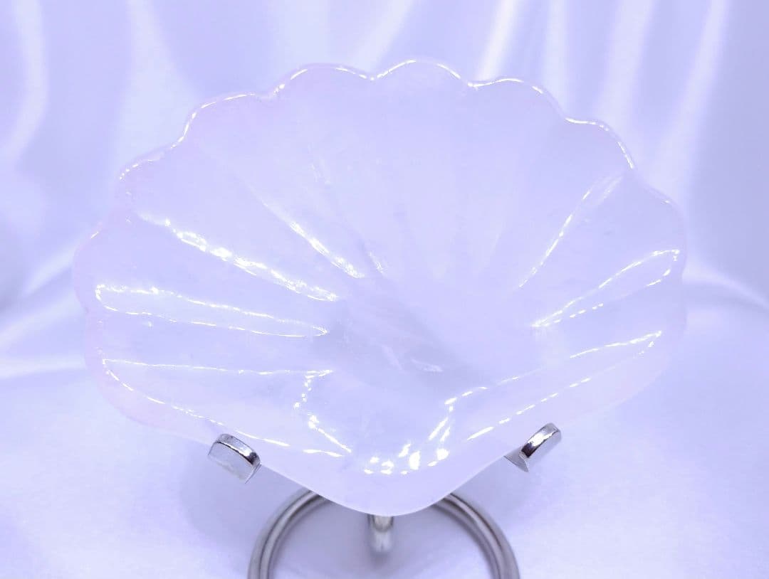 ローズクォーツ　お皿　器　マダガスカル産　貝 ①　浄化　紅水晶　合言葉割引