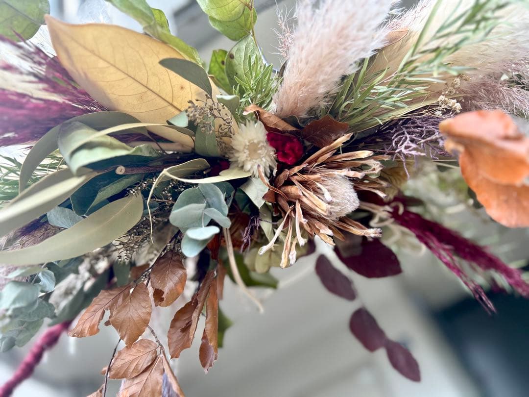 ⭐︎ほっぷページです⭐︎ プロテアホワイトの壁掛けオブジェ　８０センチ