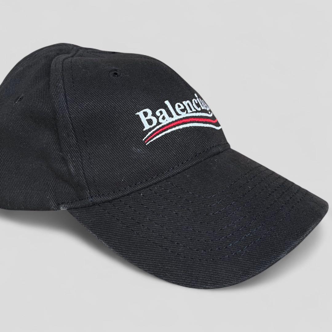 美品 バレンシアガ キャンペーン キャップ ブラック ロゴ 58 帽子
