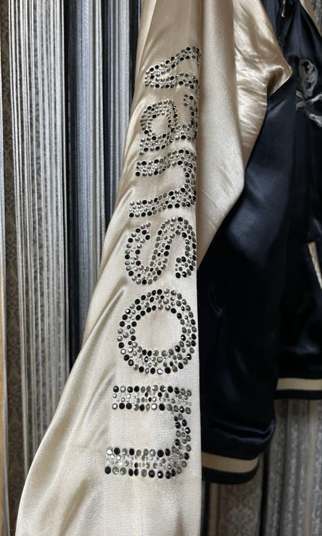 断*離様 バンソン リバーシブルスカジャン クロスボーン スカル ラインストーン