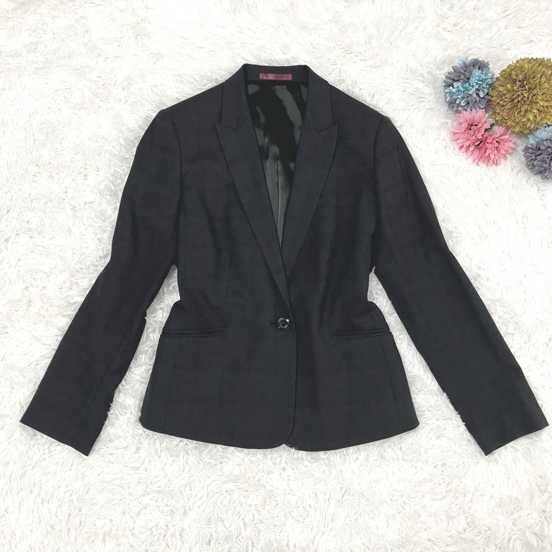 AOKI　レミュー　パンツスーツ　セットアップ　チェック柄　15号　ストレッチ