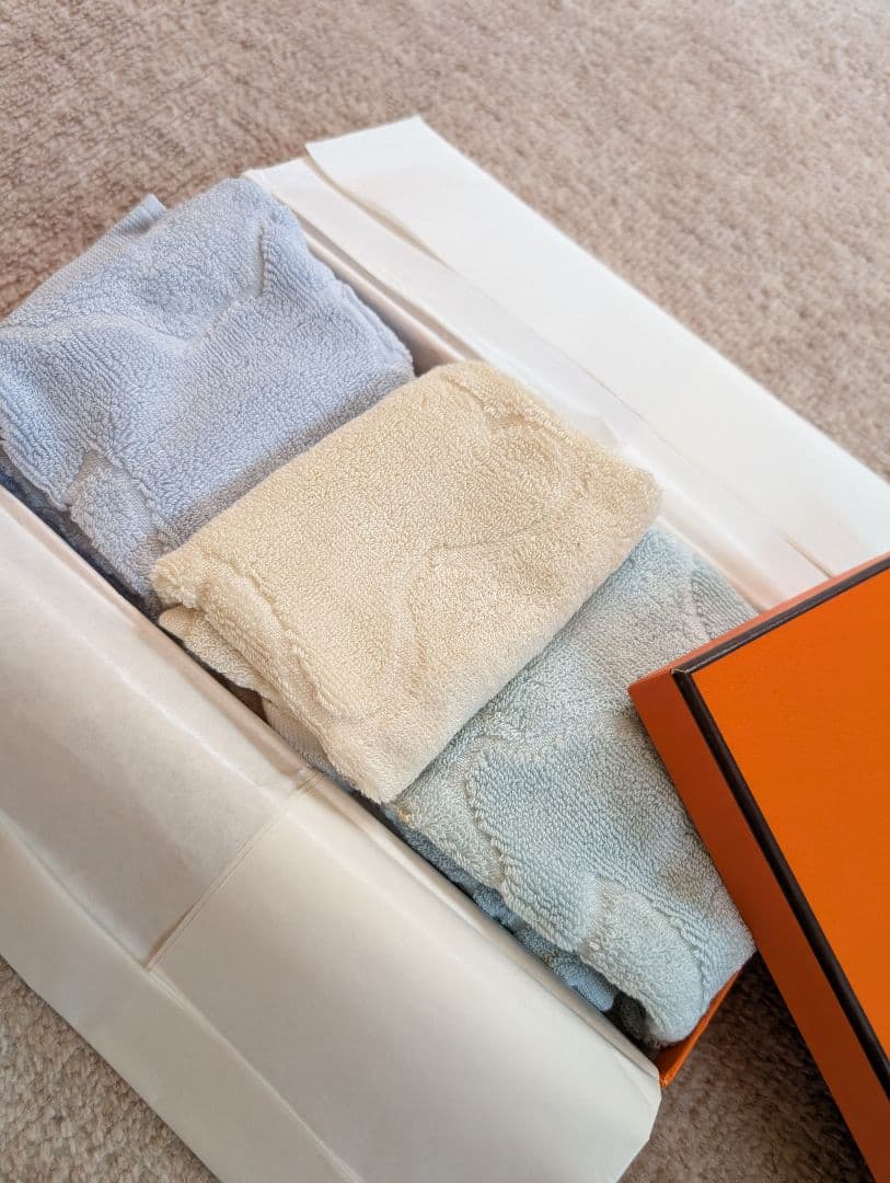 エルメス　ハンドタオル　タオルハンカチ　ベビータオル　3枚セット　新品　訳あり