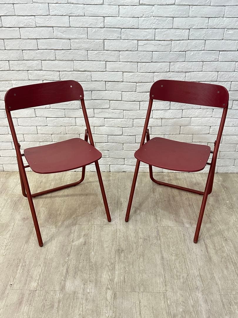 ⭐️全国送料無料】無印良品　MUJI パイプ　椅子　折りたたみ　チェア　2脚セット