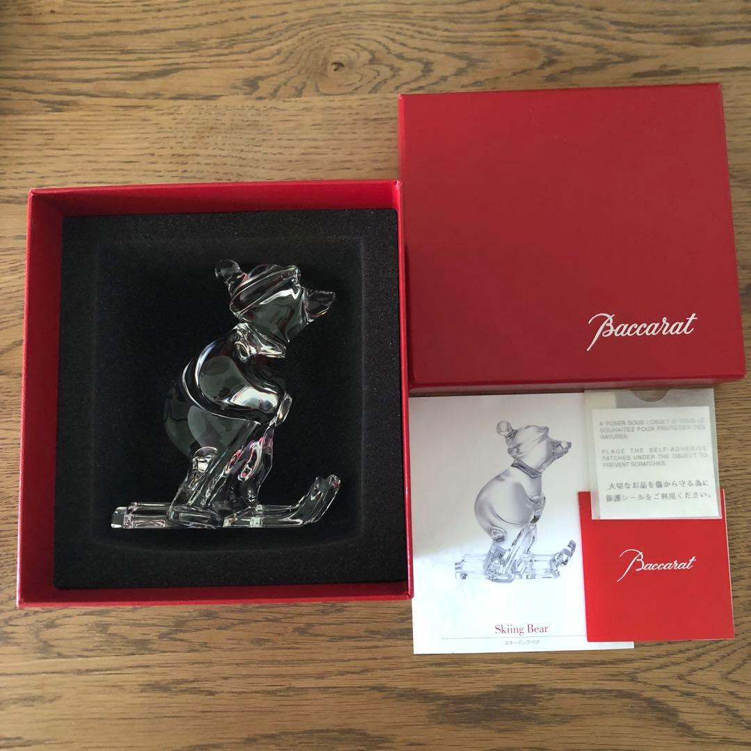 Baccarat スキーイングベア　置物