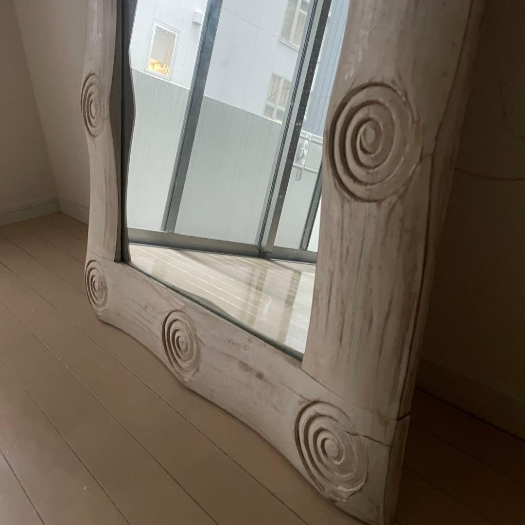 アンティーク ミラー 姿見 全身鏡 木製フレーム 店舗什器 ヴィンテージ