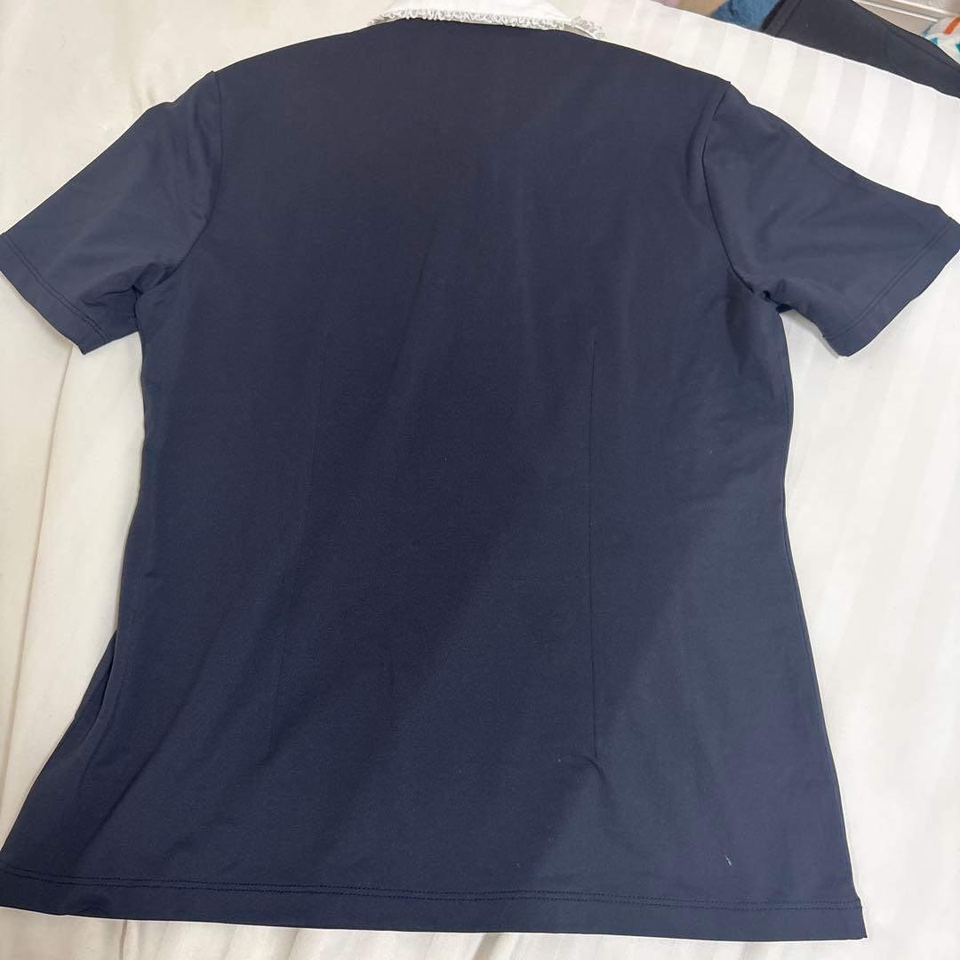 フェアライアー FAIRLIARネイビー レース襟 ゴルフシャツ ゴルフウェア