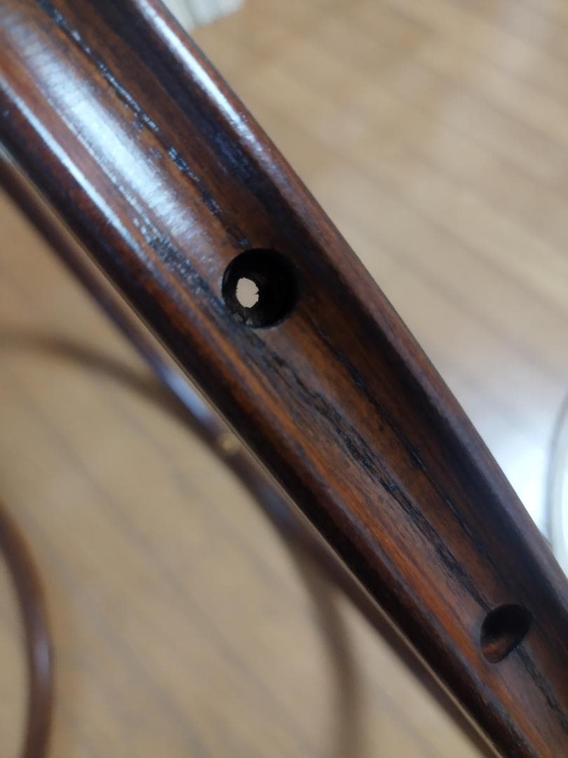 木製　リム　チューブラー　32H　ロングニップル付き