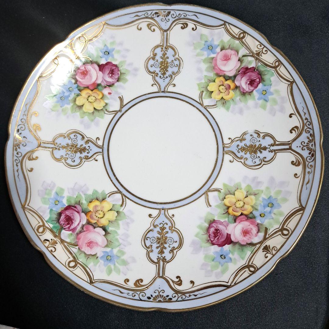 1902年(明治35)オールドノリタケ輸出用　ハンドペイント&金盛り　プレート