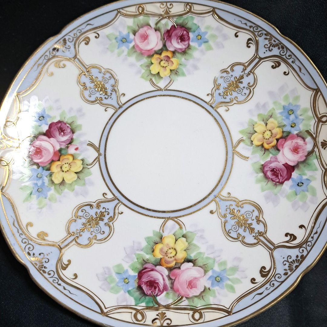 1902年(明治35)オールドノリタケ輸出用　ハンドペイント&金盛り　プレート