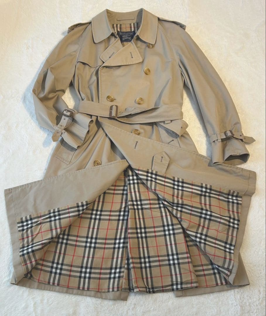 【希少L 美品】バーバリートレンチコート　ベルト付き　ベージュ　メンズ　48