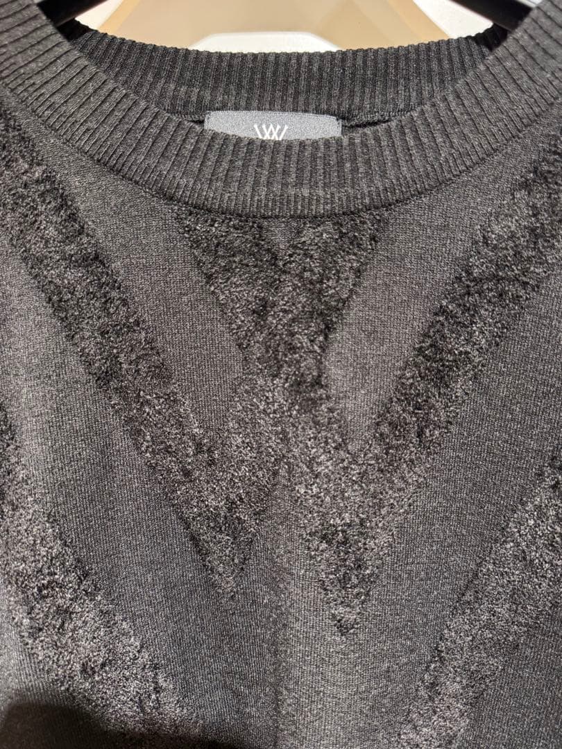 美USED ANEW GOLF メンズ ロゴ起毛デザインニット アニューゴルフ