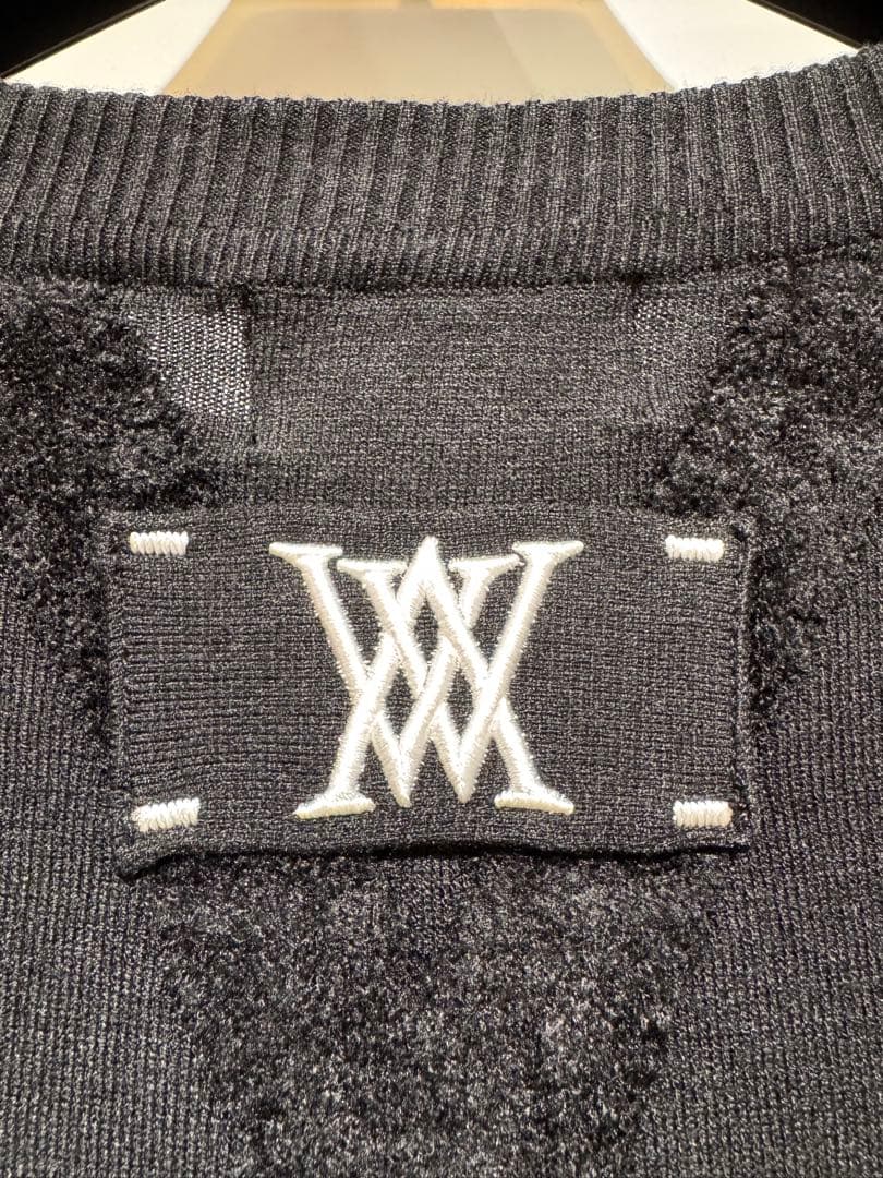 美USED ANEW GOLF メンズ ロゴ起毛デザインニット アニューゴルフ