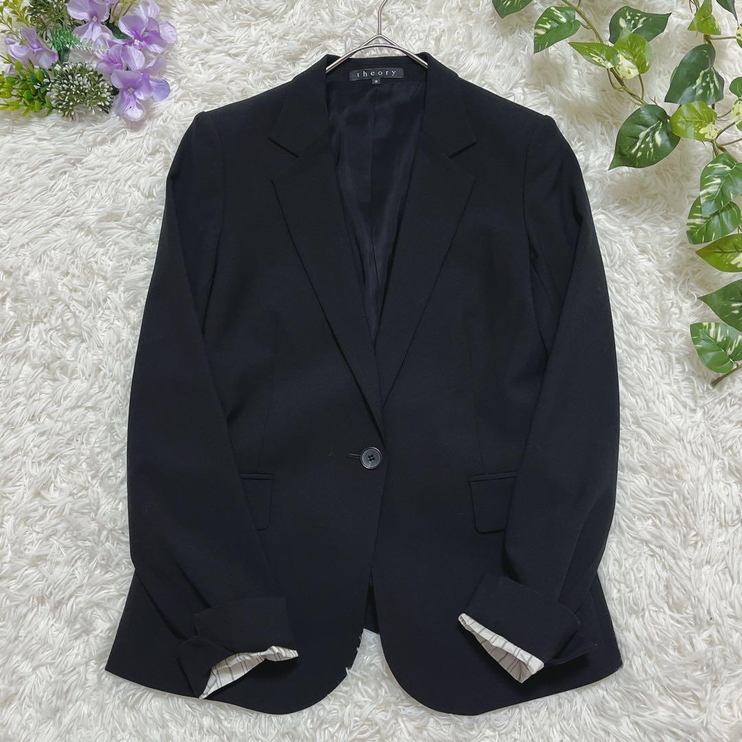 極美品✨theoryセオリー ブラックスーツセットアップ 2 M 通勤フォーマル