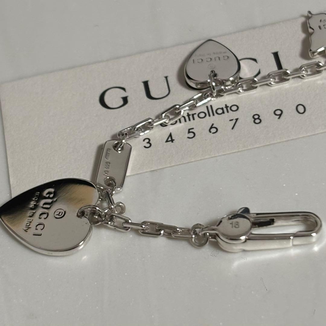 GUCCI 新品同様品　G刻印ハートバタフライブレスレット　極美品　刻印16