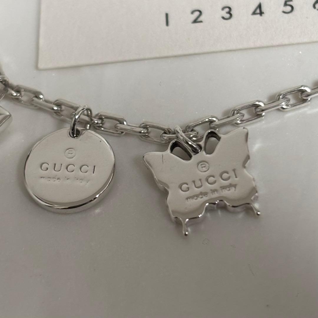 GUCCI 新品同様品　G刻印ハートバタフライブレスレット　極美品　刻印16