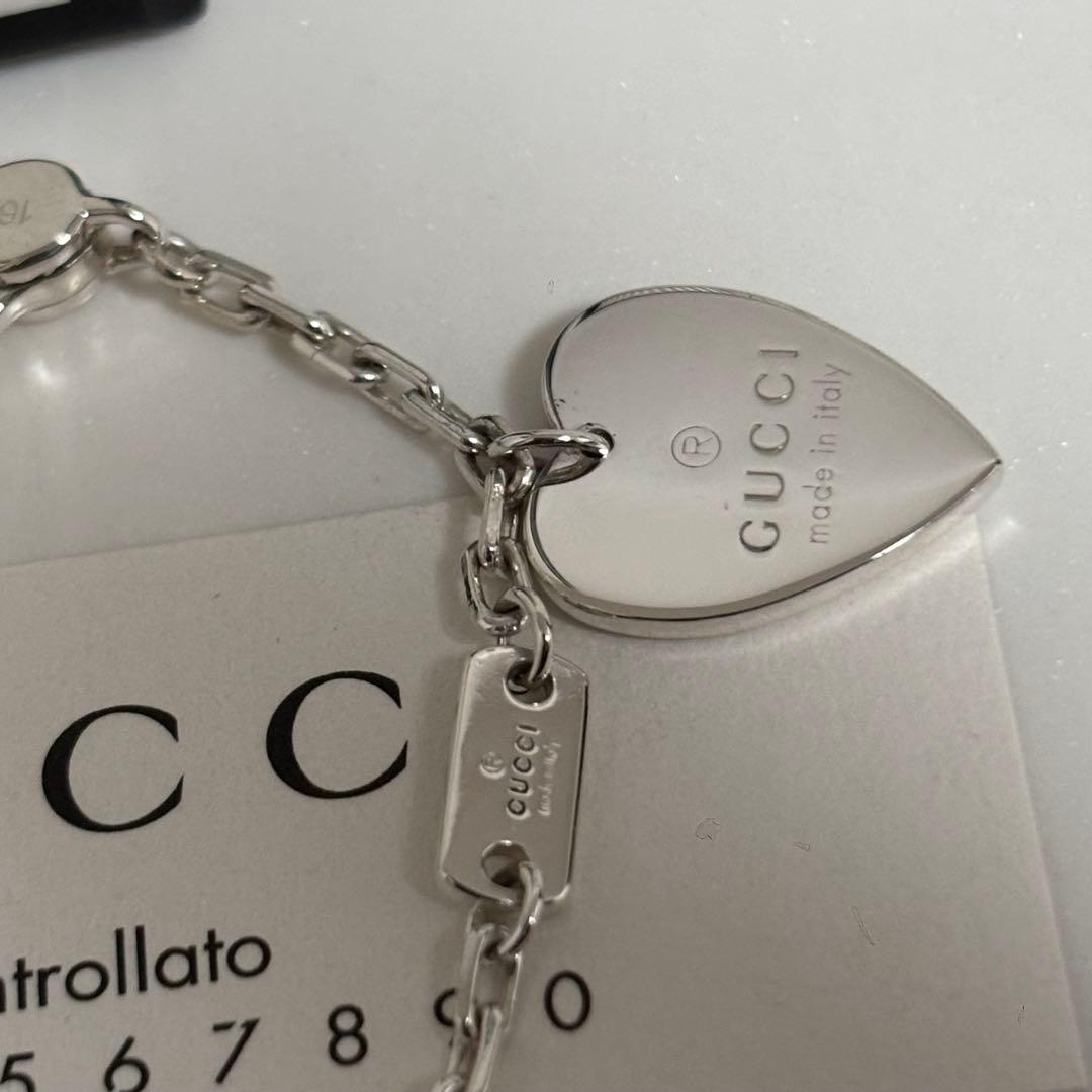 GUCCI 新品同様品　G刻印ハートバタフライブレスレット　極美品　刻印16