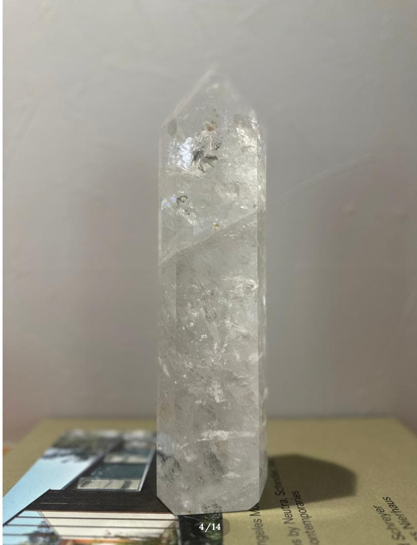 虹入り【ロッククリスタル】水晶 タワー ポイント ブラジル産