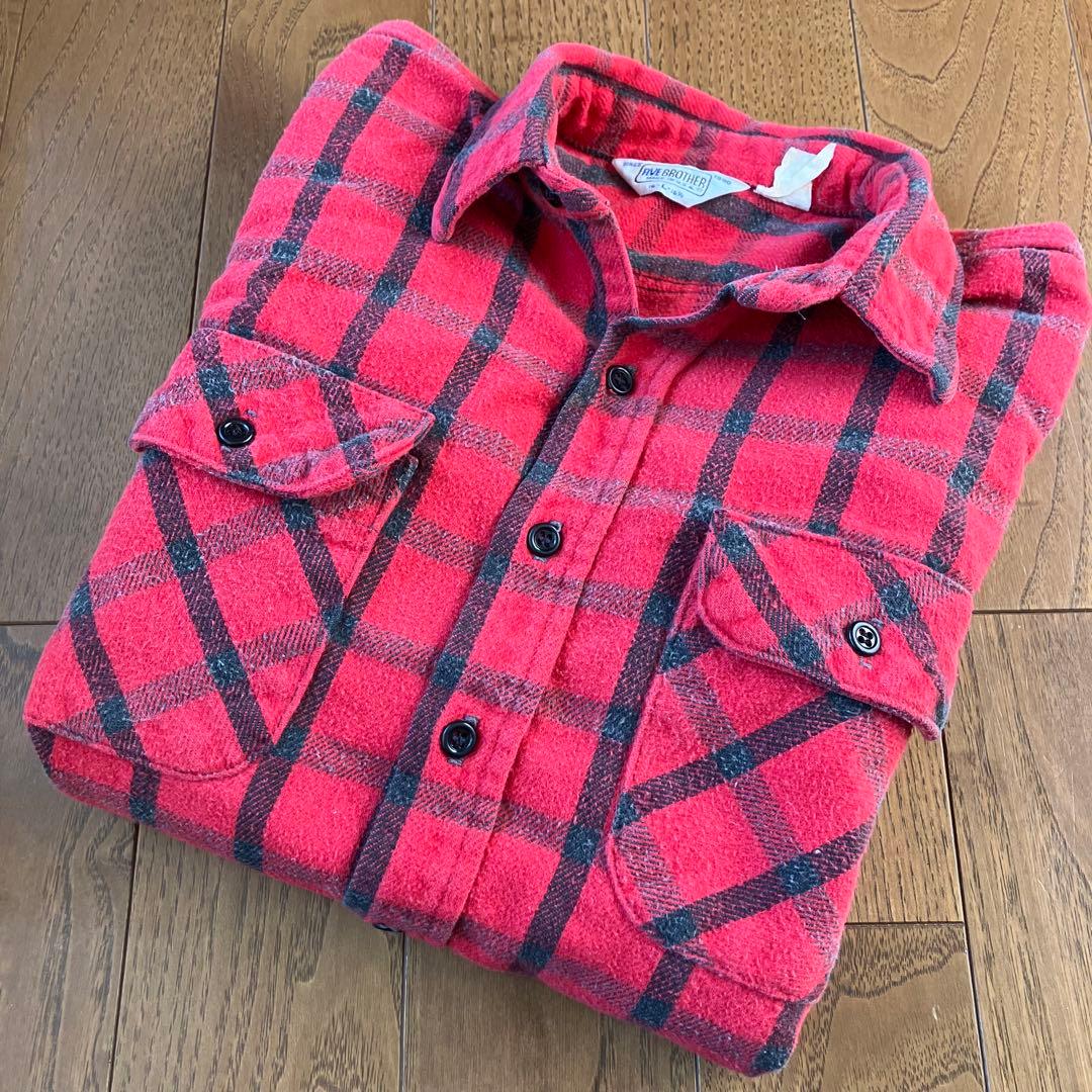 好配色◎ 70s FIVE BROTHER Flannel Shirt USA製