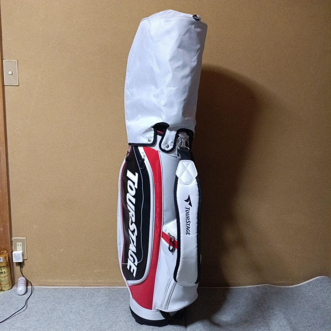 軽量 Tourstage キャディバッグ ホワイト/ブラック/レッド