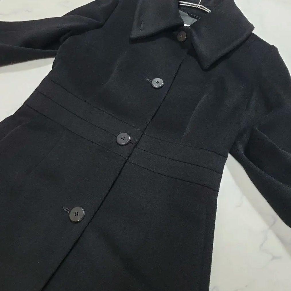 美品【Max Mara】マックスマーラ　白タグ　ロングコート　ブラック　カシミヤ