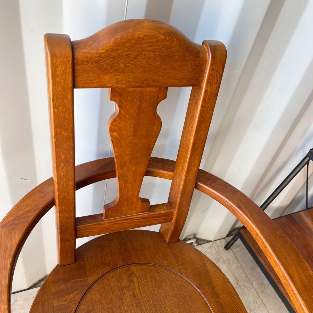 取付無料！Dr.コパ 銀座 風水 馬蹄椅子 天然木ナラ材肘掛け付きチェア2脚✨